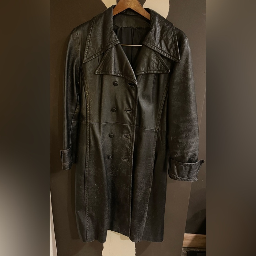 Vintage Leather Trench Coat